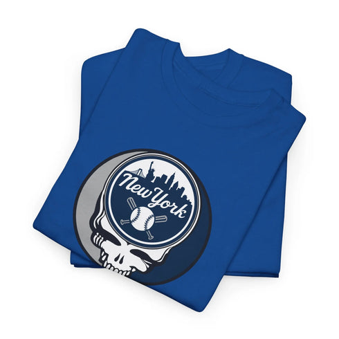 Grateful Dead - Front + Back Print - New York Yankees Classic Stealie / Dancing Bear T-Shirt - MLB - StealieShop